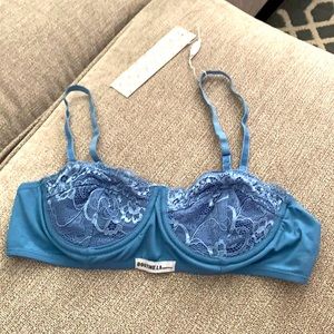 Sky Blue Lace Ribbed Bralette Top NWT
